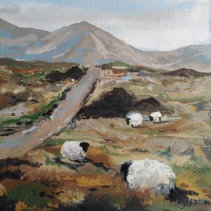 “Bog Ramblers” – Connemara, Co. Galway, Ireland  Acrylic on Canvas Board  20cm x 20cm UGO
