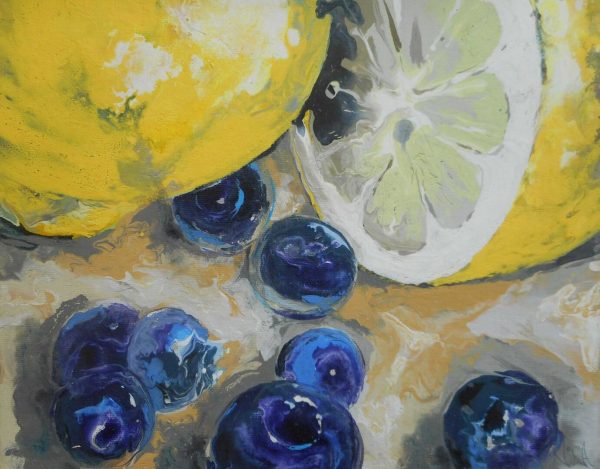 Lemons & Blueberries - 20cm (h) x 25cm (w)