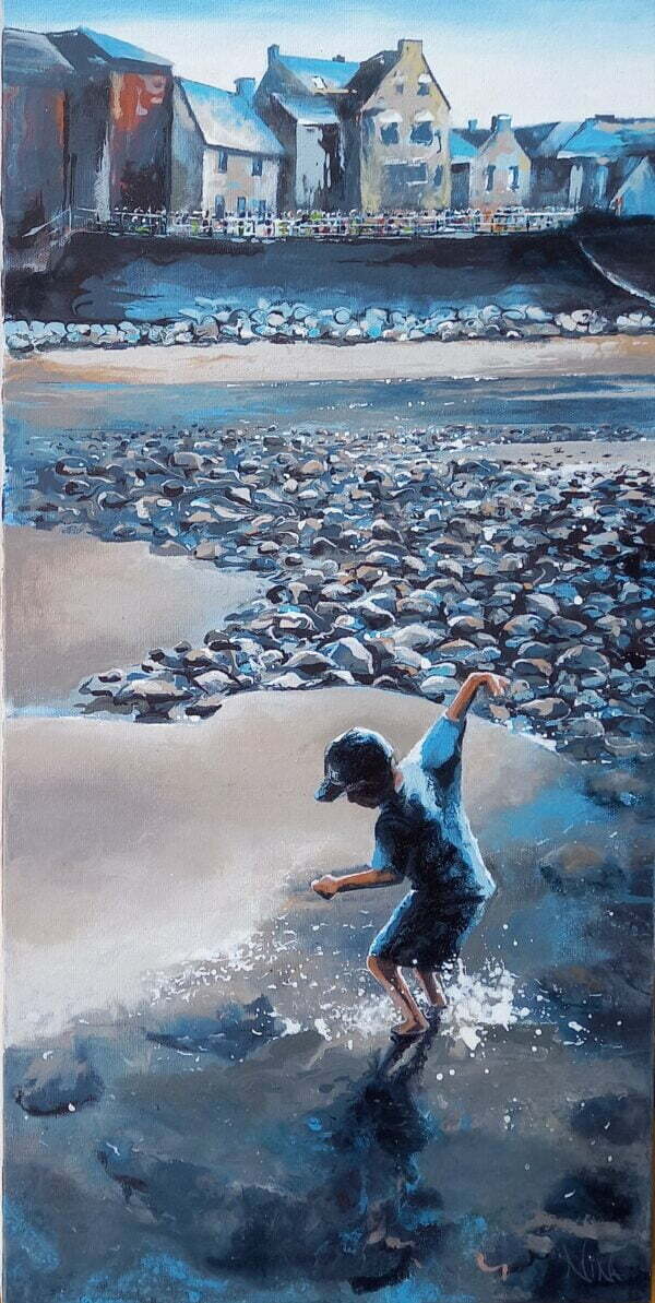 Happy Wanderings on Sunny Days, Lahinch - Beach Painting
