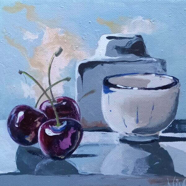Juicy Black Cherries - 6'' (h) x 6'' (w)