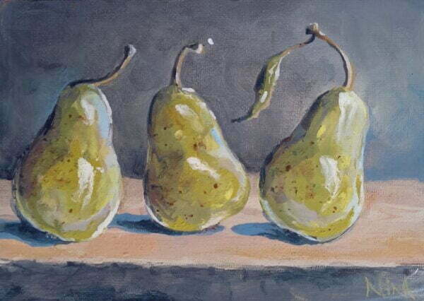 Three Happy Pears - 5'' (h) x 7'' (w)