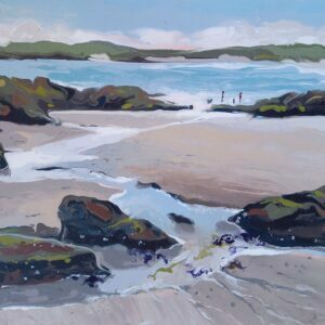Winds So Strong We Had To Hold Our Hats!! - Landscape Painting