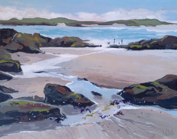 Winds So Strong We Had To Hold Our Hats!! - Landscape Painting