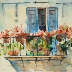 The Sunny Balcony 15cm (h) x 20cm (w).