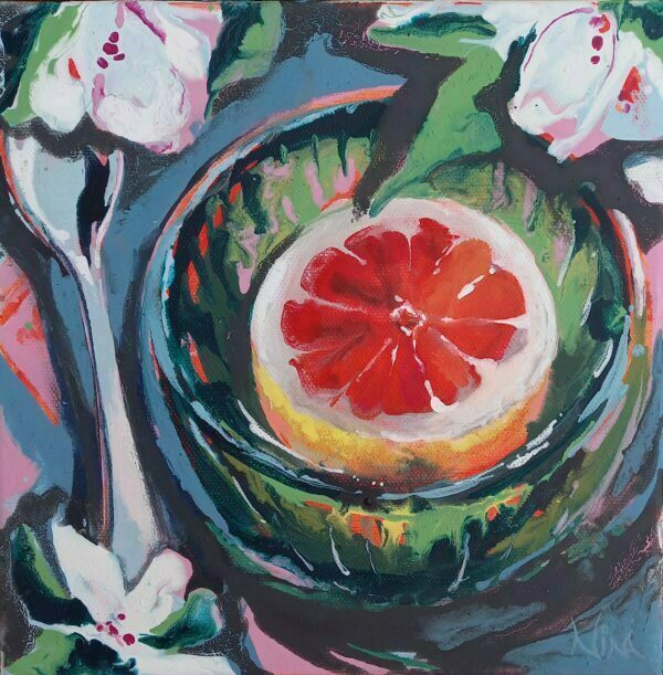 Pink Grapefruit For Breakfast - Still Life Painting
