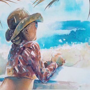 Day Dreamer - Figurative Watercolour Painting
