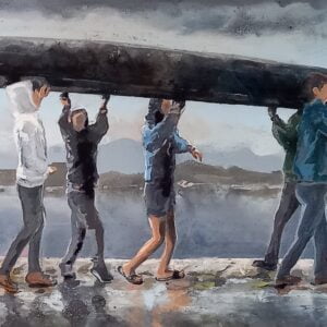 The Currach Racers - Men Of The Islands - Figurative Painting