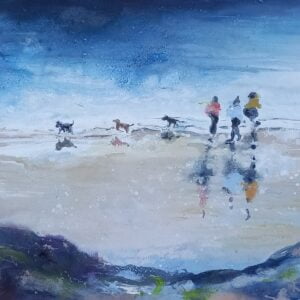 Walking In Blustery Winds - Seascape Painting