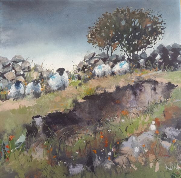 Little Stone Walls Built Up To The Sky - Landscape Painting