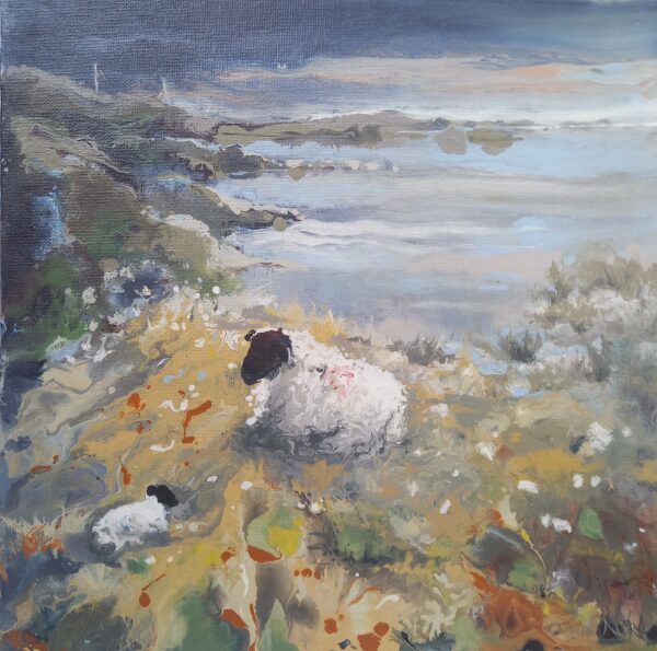 Nestled In Silky Grass', Recess, Connemara - Square Greeting Card - A10