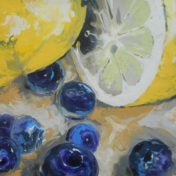 Lemons & Blueberries - Square Greeting Card - A11b