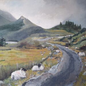 Little Roads Where Bog Cotton Grows, Kylemore - Square Greeting Card - A12b