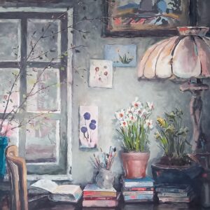 Philippa's Study - Square Greeting Card - A13c