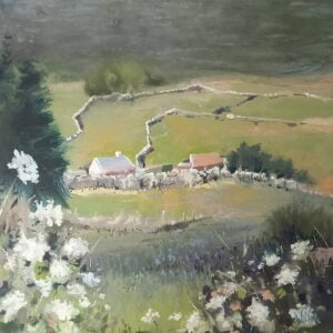 Nestled In A Patchwork Of Fields - Square Greeting Card - A20