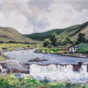Dancing Water, Aasleagh Falls, Leenane - Rectangular Greeting Card - B1