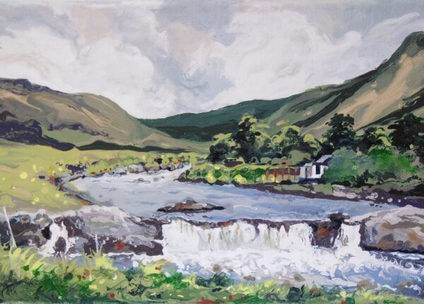 Dancing Water, Aasleagh Falls, Leenane - Rectangular Greeting Card - B1