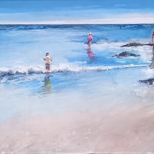 Wave Hoppers Enjoying The Surf - Rectangular Greeting Card - B11d