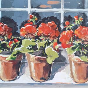 The Red Geraniums I Left On The Window Ledge - Rectangular Greeting Card - B2