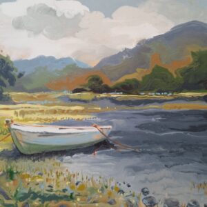 In Quiet Waters, A Little Kid Holds It Docked - Rectangular Greeting Card - B4