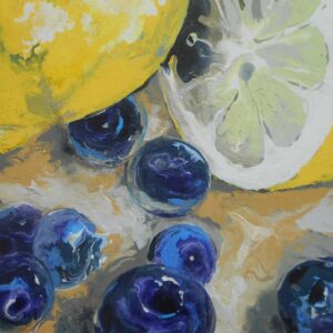 Lemons & Blueberries - Rectangular Greeting Card - B5a