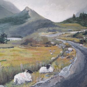 Little Roads Where Bog Cotton Grows, Kylemore - Rectangular Greeting Card - B7a