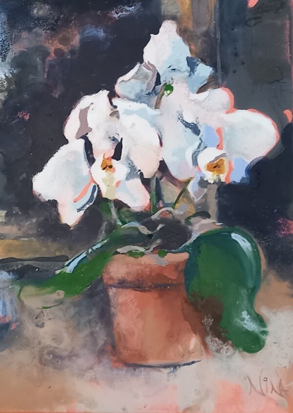The White Orchid - Rectangular Greeting Card - C1
