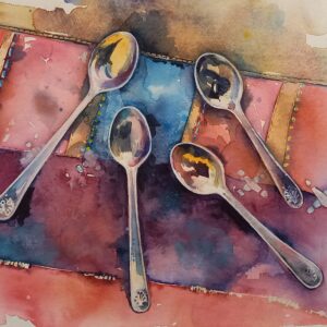 Silver Spoons - Still Life Watercolour Painting