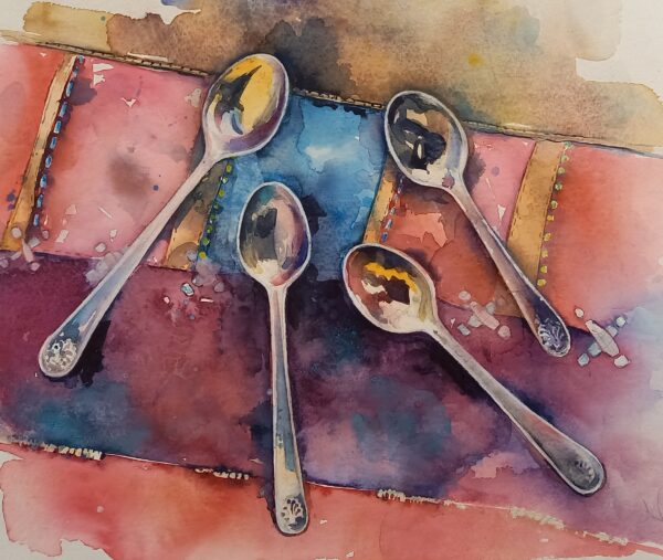 Silver Spoons - Still Life Watercolour Painting