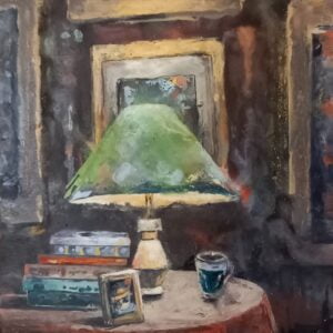 The Lamp With The Green Shade - Interior Painting