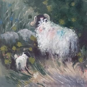 Keeping Watch - Landscape Sheep Painting