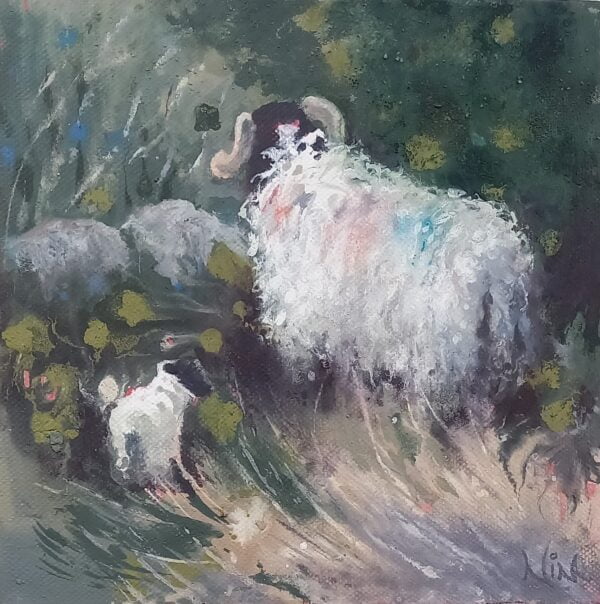 Keeping Watch - Landscape Sheep Painting