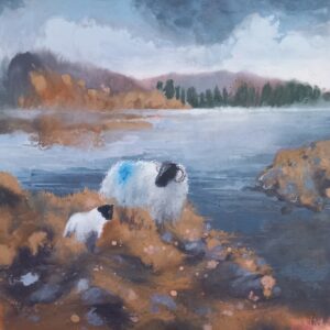 In The Quiet By The Lake Ballynahinch - Seascape Painting