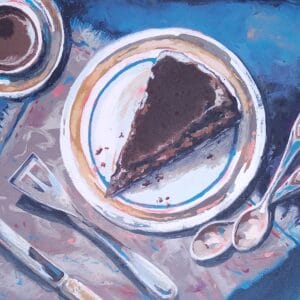 Cake With Good Coffee - Still Life Painting