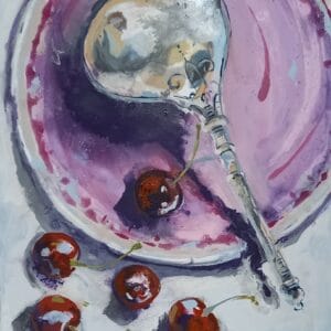 Cherries & The Silver Ladle - Still Life Painting
