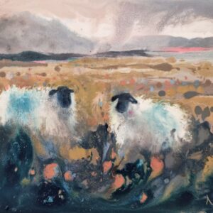 In The Quiet Moments Of Spring - Landscape Sheep Painting