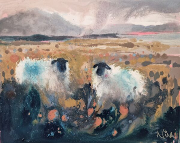 In The Quiet Moments Of Spring - Landscape Sheep Painting