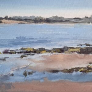 Wet Sand Beneath Her Feet - Landscape Beach Painting