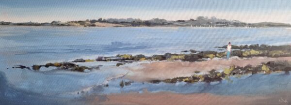 Wet Sand Beneath Her Feet - Landscape Beach Painting