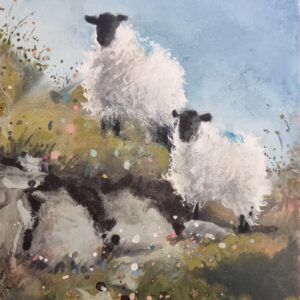 Two On The Ridge - Landscape Sheep Painting
