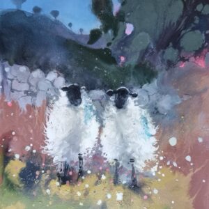 Highland Companions - Landscape Sheep Painting