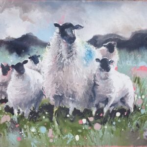 The Little Flock - Sheep Landscape Painting