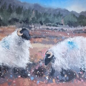 Softly Grazing - Sheep Painting